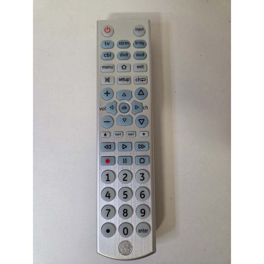 GE Universal Remote‎ Control - 4-Device - Brushed Silver - TV/CBL/DVD/STRM